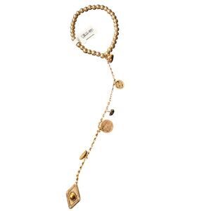 Free People Gold Beaded Hair Tie Bracelet NWT